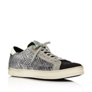 P448 metallic silver & black sneakers